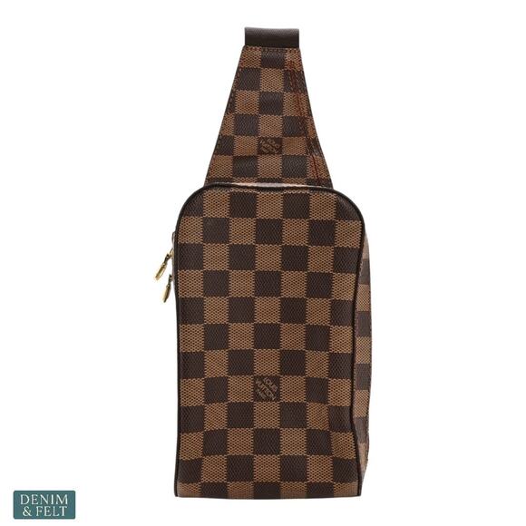 Louis Vuitton Damier Ebene Geronimos Sling Crossbody Belt Bag Brown Canvas Luxe